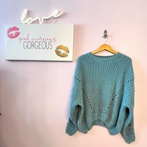 NWOT Jolie Beautiful Knitted Teal Sweater